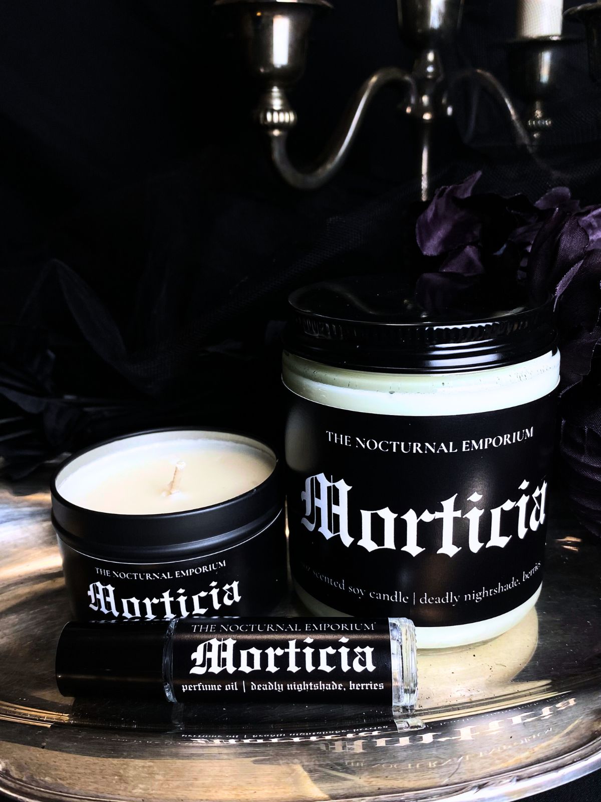 Morticia Tin Candle